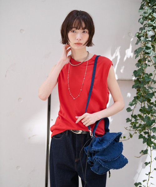 Ampersand / アンパサンド】Denim frilr bag ME-24006/デニム