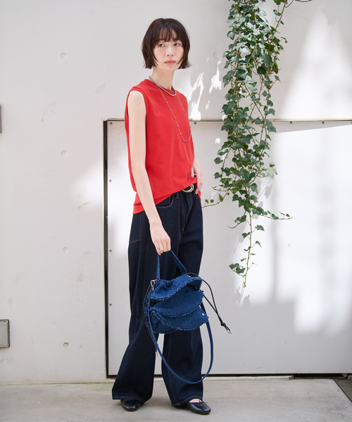 Ampersand(アンパサンド)の「【Ampersand / アンパサンド】Denim frilr bag ME-24006/デニムフリルバッグ/デニム/フリル【WEB限定】(ショルダーバッグ・レディース・ライトブルー/ネイビー・フリー)」の18枚目の写真