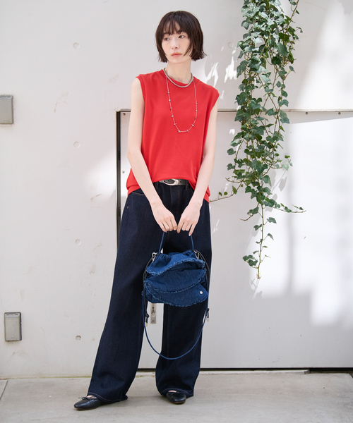Ampersand(アンパサンド)の「【Ampersand / アンパサンド】Denim frilr bag ME-24006/デニムフリルバッグ/デニム/フリル【WEB限定】(ショルダーバッグ・レディース・ライトブルー/ネイビー・フリー)」の19枚目の写真
