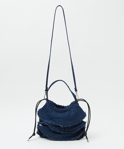 Ampersand(アンパサンド)の「【Ampersand / アンパサンド】Denim frilr bag ME-24006/デニムフリルバッグ/デニム/フリル【WEB限定】(ショルダーバッグ・レディース・ライトブルー/ネイビー・フリー)」の22枚目の写真