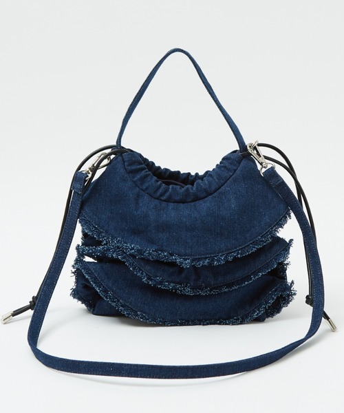 Ampersand(アンパサンド)の「【Ampersand / アンパサンド】Denim frilr bag ME-24006/デニムフリルバッグ/デニム/フリル【WEB限定】(ショルダーバッグ・レディース・ライトブルー/ネイビー・フリー)」の3枚目の写真