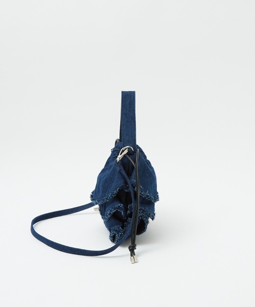 Ampersand(アンパサンド)の「【Ampersand / アンパサンド】Denim frilr bag ME-24006/デニムフリルバッグ/デニム/フリル【WEB限定】(ショルダーバッグ・レディース・ライトブルー/ネイビー・フリー)」の4枚目の写真