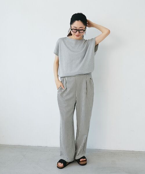 le.coeur blanc(ルクールブラン)の「《手洗い可能》フレンチスリーブラメニット(ニット/セーター・レディース・グレー/ラベンダー/ベージュ・38)」の21枚目の写真