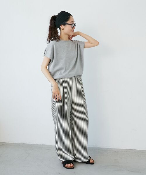 le.coeur blanc(ルクールブラン)の「《手洗い可能》フレンチスリーブラメニット(ニット/セーター・レディース・グレー/ラベンダー/ベージュ・38)」の22枚目の写真