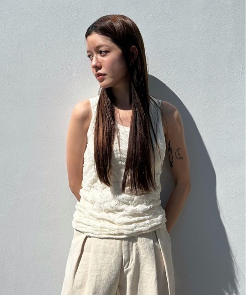 セール】Jacquard Sheer Tanktop（タンクトップ）｜TODAYFUL