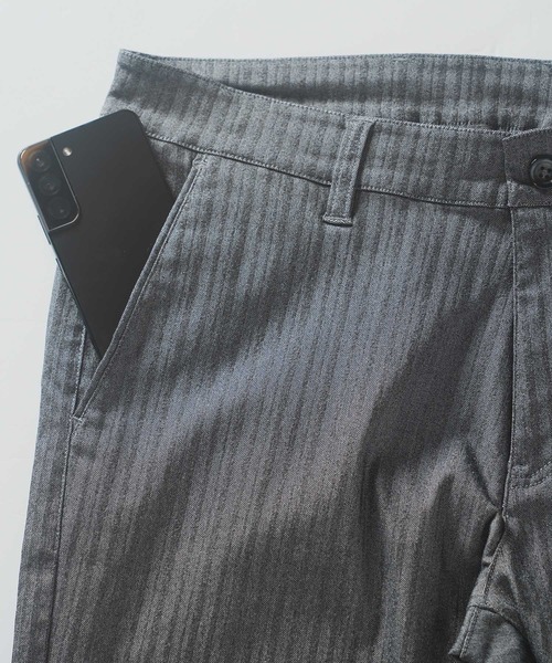 UNION STATION（ユニオンステーション）の「クロップド ハイパーストレッチヘリンボンパンツ（その他パンツ・メンズ・ブラック/サックスブルー/チャコールグレー/ホワイト/ライトグレー・S/M/L/LL）」の14枚目の写真