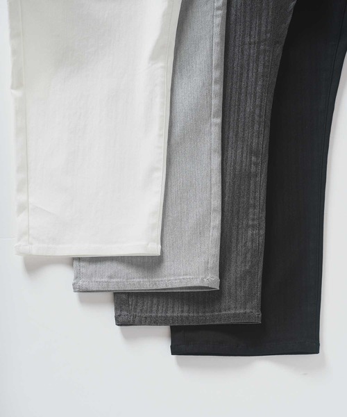 UNION STATION（ユニオンステーション）の「クロップド ハイパーストレッチヘリンボンパンツ（その他パンツ・メンズ・ブラック/サックスブルー/チャコールグレー/ホワイト/ライトグレー・S/M/L/LL）」の22枚目の写真