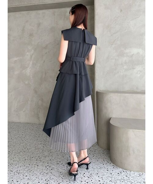 dazzlin トレンチワンピース dazzlin ワンピース アシメプリーツトレンチワンピース