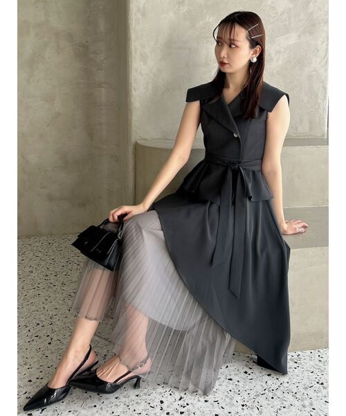 dazzlin ダズリン アシメプリーツトレンチワンピース dazzlin（ダズリン）の「アシメプリーツトレンチワンピース