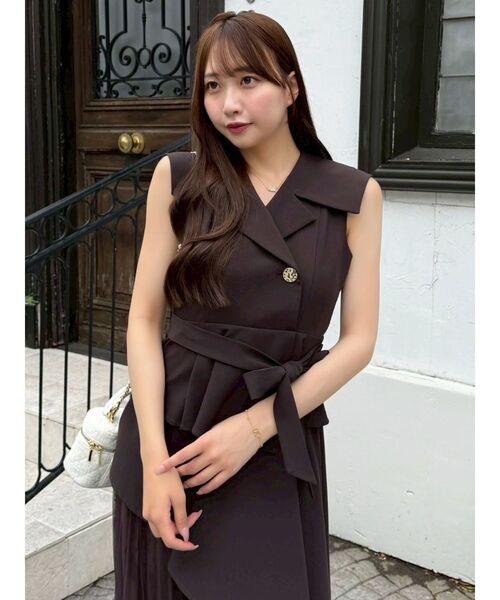 アシメプリーツトレンチワンピース（ワンピース）｜dazzlin