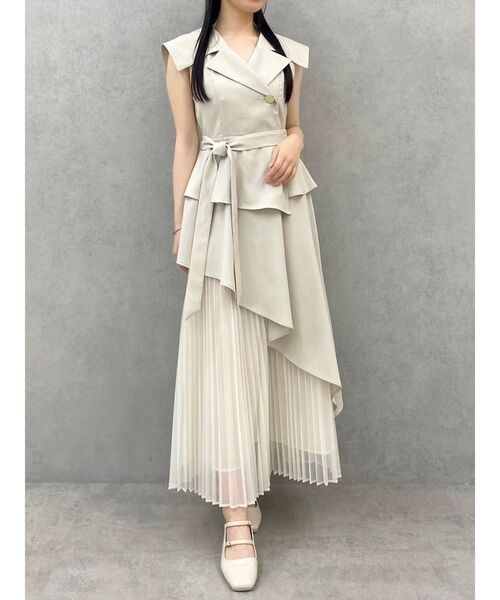 ダズリン　アシメプリーツトレンチワンピース　M セール】アシメプリーツトレンチワンピース（ワンピース