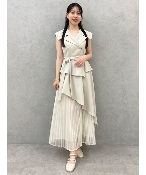 dazzlin ダズリン　 アシメプリーツトレンチワンピース　ワンピース アシメプリーツトレンチワンピース（ワンピース）｜dazzlin