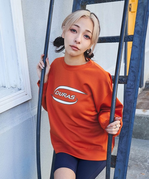 DURAS（デュラス）の「ロゴスウェットプルオーバー（スウェット・レディース・オフホワイト/チャコール/オレンジ・MEDIUM/SMALL）」の14枚目の写真