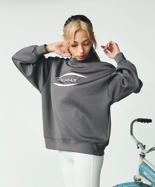 DURAS（デュラス）の「ロゴスウェットプルオーバー（スウェット・レディース・オフホワイト/チャコール/オレンジ・MEDIUM/SMALL）」の4枚目の写真