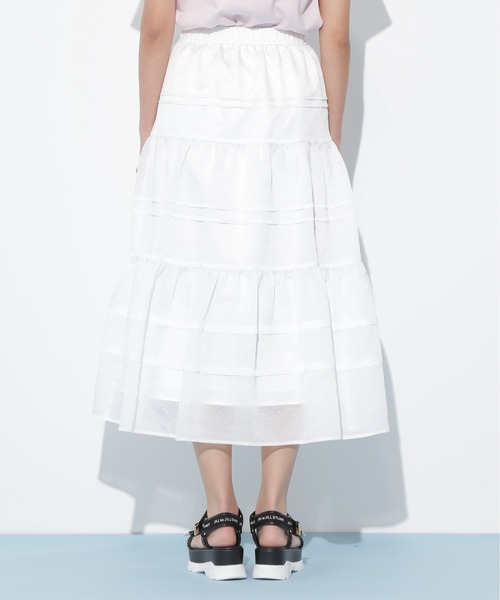 JILL by JILL STUART（ジルバイジルスチュアート）の「◇タックティアードシアースカート（スカート・レディース・ホワイト/ピンク/グリーン・FREE）」の12枚目の写真