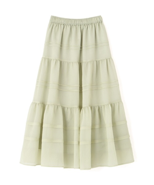 JILL by JILL STUART（ジルバイジルスチュアート）の「◇タックティアードシアースカート（スカート・レディース・ホワイト/ピンク/グリーン・FREE）」の17枚目の写真