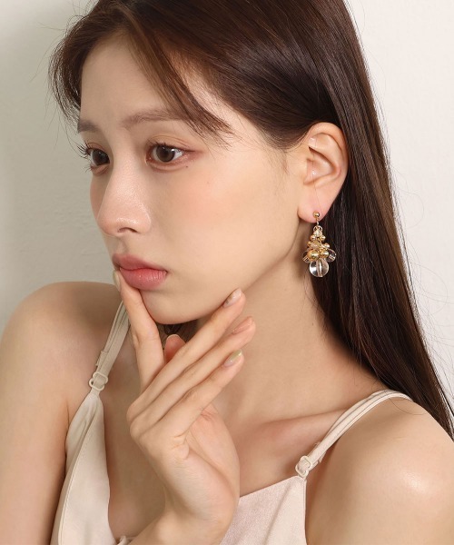 CEMONEMO(セモネモ)の「【金属アレルギー対応】 メタル×クリア ボリューム ボール ピアス / チタンポスト(ピアス(両耳用)・レディース・ゴールド/シルバー・FREE)」の19枚目の写真