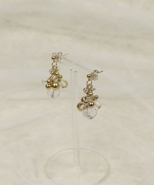 CEMONEMO(セモネモ)の「【金属アレルギー対応】 メタル×クリア ボリューム ボール ピアス / チタンポスト(ピアス(両耳用)・レディース・ゴールド/シルバー・FREE)」の8枚目の写真