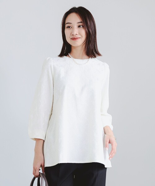 B:MING by BEAMS（ビーミングバイビームス）の「【セットアイテム】ジャカード プルオーバー × パンツ セット（S～M）（スーツセット・レディース・ホワイト系その他5/ブラック・SMALL/MEDIUM）」の9枚目の写真