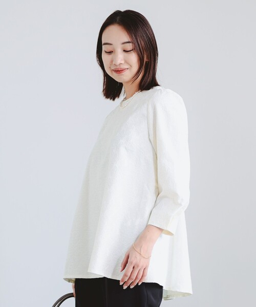 B:MING by BEAMS（ビーミングバイビームス）の「【セットアイテム】ジャカード プルオーバー × パンツ セット（S～M）（スーツセット・レディース・ホワイト系その他5/ブラック・SMALL/MEDIUM）」の10枚目の写真