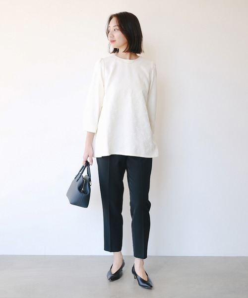B:MING by BEAMS（ビーミングバイビームス）の「【セットアイテム】ジャカード プルオーバー × パンツ セット（S～M）（スーツセット・レディース・ホワイト系その他5/ブラック・SMALL/MEDIUM）」の4枚目の写真