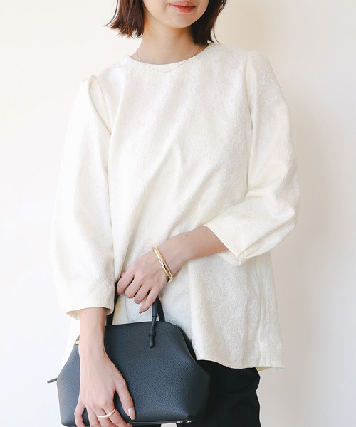 B:MING by BEAMS（ビーミングバイビームス）の「【セットアイテム】ジャカード プルオーバー × パンツ セット（S～M）（スーツセット・レディース・ホワイト系その他5/ブラック・SMALL/MEDIUM）」の7枚目の写真