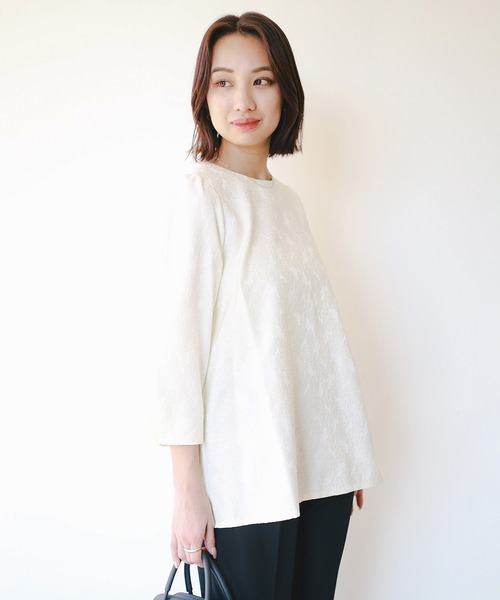 B:MING by BEAMS（ビーミングバイビームス）の「【セットアイテム】ジャカード プルオーバー × パンツ セット（S～M）（スーツセット・レディース・ホワイト系その他5/ブラック・SMALL/MEDIUM）」の3枚目の写真
