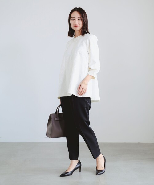 B:MING by BEAMS（ビーミングバイビームス）の「【セットアイテム】ジャカード プルオーバー × パンツ セット（S～M）（スーツセット・レディース・ホワイト系その他5/ブラック・SMALL/MEDIUM）」の5枚目の写真