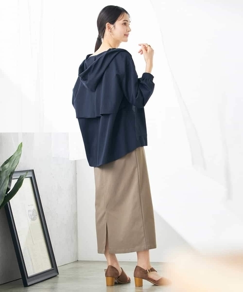 a.v.v(アーヴェヴェ)の「バックフレアシアーパーカー(パーカー・レディース・チャコールグレー/ネイビー/ホワイト・34/36/40/38/42)」の8枚目の写真