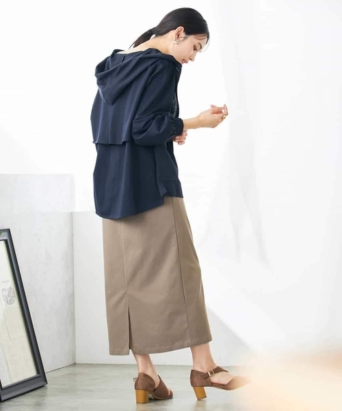 a.v.v(アーヴェヴェ)の「バックフレアシアーパーカー(パーカー・レディース・チャコールグレー/ネイビー/ホワイト・34/36/40/38/42)」の9枚目の写真