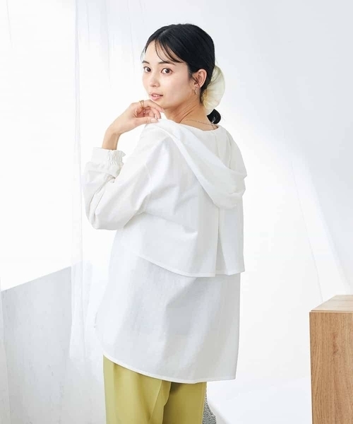 a.v.v(アーヴェヴェ)の「バックフレアシアーパーカー(パーカー・レディース・チャコールグレー/ネイビー/ホワイト・34/36/40/38/42)」の14枚目の写真