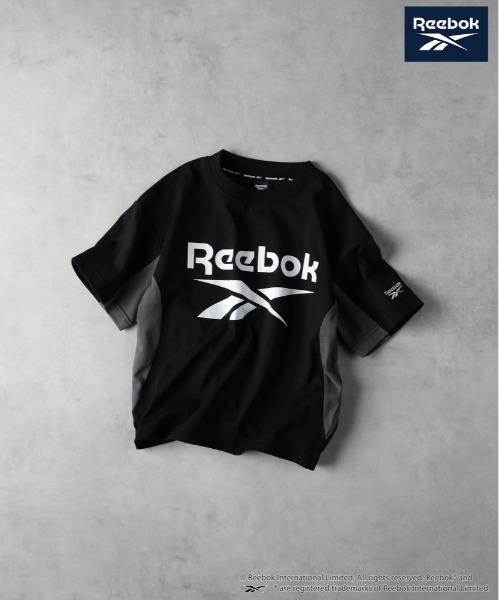 Right-on(ライトオン)の「【Reebok】【Reebok】配色切り替えTシャツ(Tシャツ/カットソー・キッズ・ブラック/ホワイト/グリーン・140/150/160/130)」の2枚目の写真
