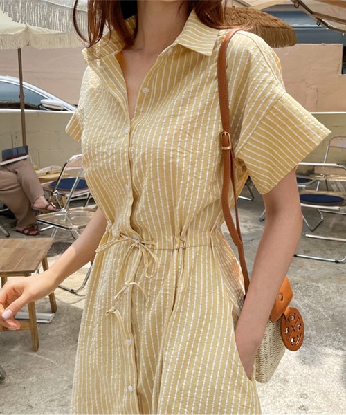 最終値下げ　maje ストライプシャツドレス　ワンピース ZARA☆セール！ベルト付きストライプシャツワンピース XSサイズ
