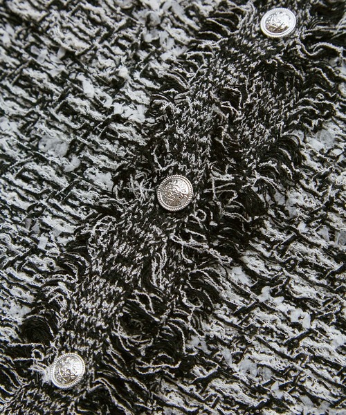 ROPE' PICNIC（ロペピクニック）の「【サマー・ツイード】ハーフスリーブカーディガン（カーディガン/ボレロ・レディース・キナリ/ブラック系その他2/グリーン/ライトグレー・38）」の9枚目の写真