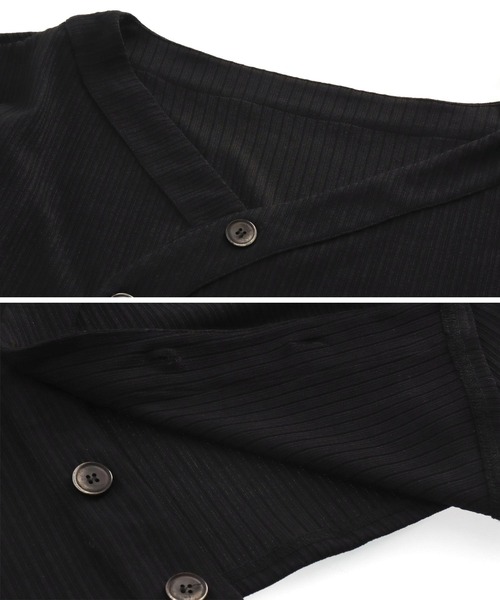 ANAP（アナップ）の「ウェーブデザインリブカーディガン（カーディガン/ボレロ・レディース・ブラック/ホワイト・FREE）」の17枚目の写真