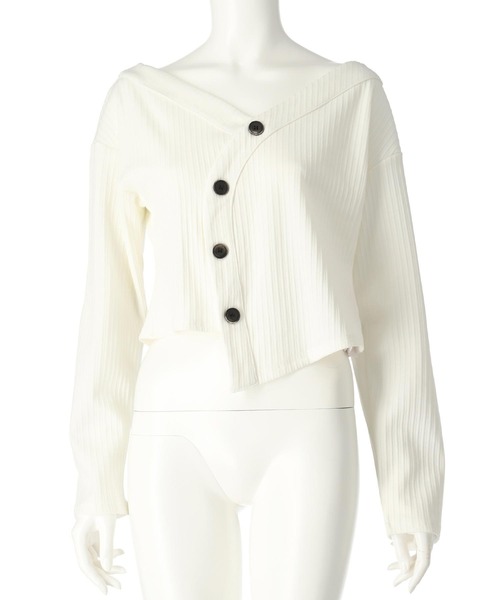 ANAP（アナップ）の「ウェーブデザインリブカーディガン（カーディガン/ボレロ・レディース・ブラック/ホワイト・FREE）」の18枚目の写真