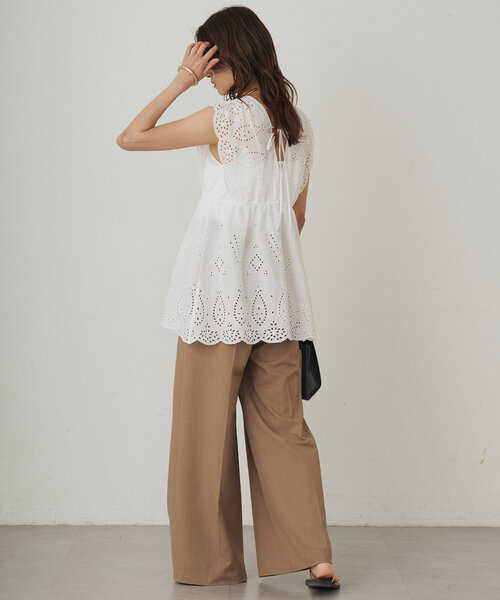洋服通販 - 新作アイテムを コットンレースチュニック（シャツ/ブラウス）｜LOUNGEDRESS トップス
