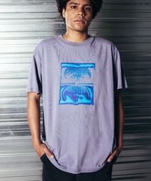 Tシャツ/カットソー（シルバー/銀色系・前面プリント