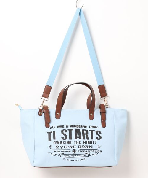 florist（フローリスト）の「2WAY ポイントレザー×キャンバスプリントトートバッグ/ショルダーバッグ（トートバッグ・レディース・ライトブルー/ブラック/ベージュ/ホワイト・FREE）」の15枚目の写真