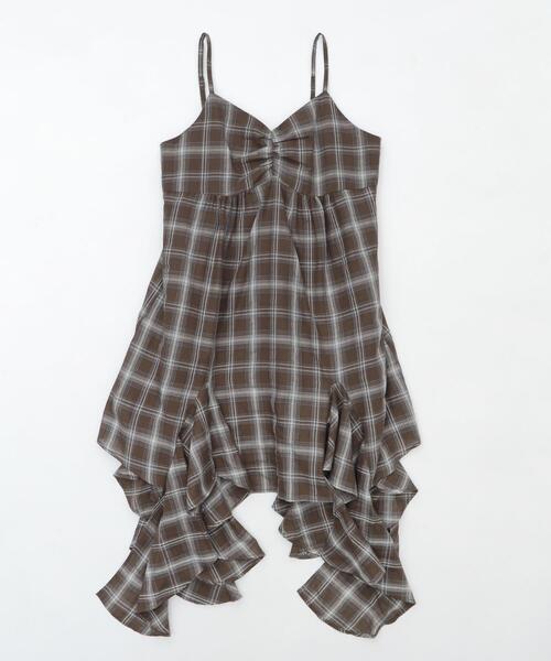 WEGO(ウィゴー)の「WEGO/チェックイレヘムキャミワンピース(ワンピース・レディース・ブラウン系その他2/ブラック系その他2・FREE)」の15枚目の写真