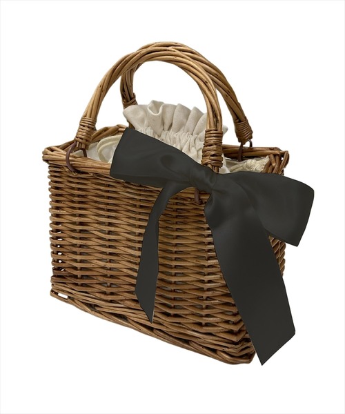 WILLSELECTION（ウィルセレクション）の「リボンカゴバッグ（かごバッグ・レディース・ベージュ・FREE）」の2枚目の写真