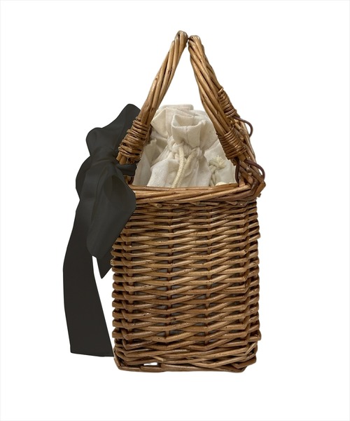 WILLSELECTION（ウィルセレクション）の「リボンカゴバッグ（かごバッグ・レディース・ベージュ・FREE）」の3枚目の写真