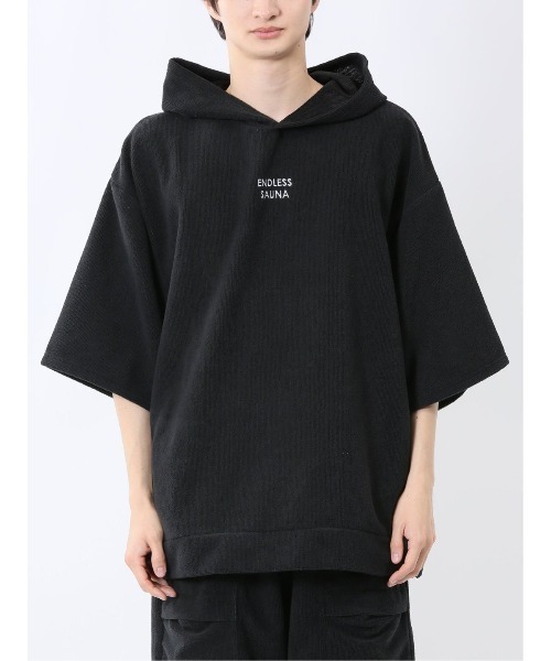 TAKA-Q（タカキュー）の「【マシンウォッシャブル】タカキュー Sauna Camp×T/Q パイルポンチョ(セットアップ可能)（パーカー・メンズ・ネイビー/ブラック/カーキ・FREE）」の6枚目の写真