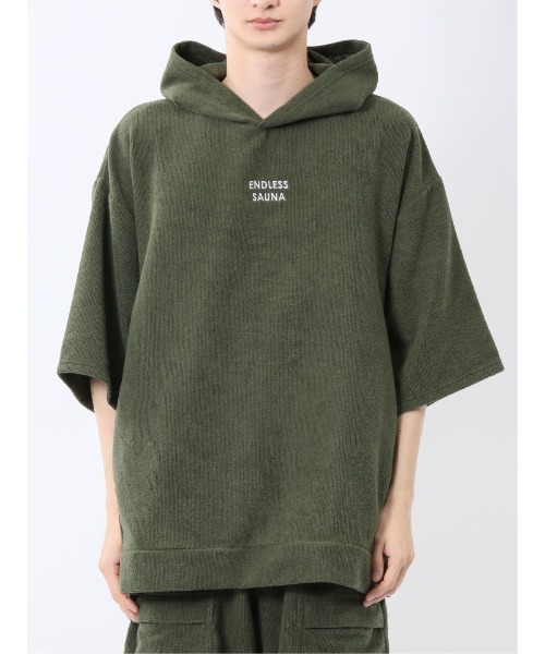 TAKA-Q（タカキュー）の「【マシンウォッシャブル】タカキュー Sauna Camp×T/Q パイルポンチョ(セットアップ可能)（パーカー・メンズ・ネイビー/ブラック/カーキ・FREE）」の18枚目の写真