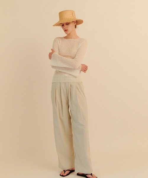 kiehtova(キエトヴァ)の「【kiehtova】AIRY WIDE PANTS/エアリー ワイド パンツ(カーゴパンツ・レディース・チャコールグレー/ライトグレー・M/L)」の2枚目の写真