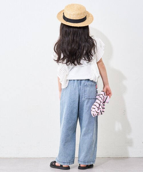 CIAOPANIC TYPY（チャオパニックティピー）の「【KIDS】メッシュフリルワンポイント刺繍ロゴTEE（Tシャツ/カットソー・キッズ・グレー/パープル/ホワイト/チャコールグレー・MEDIUM/LARGE/X-LARGE/XX-LARGE/SMALL）」の12枚目の写真