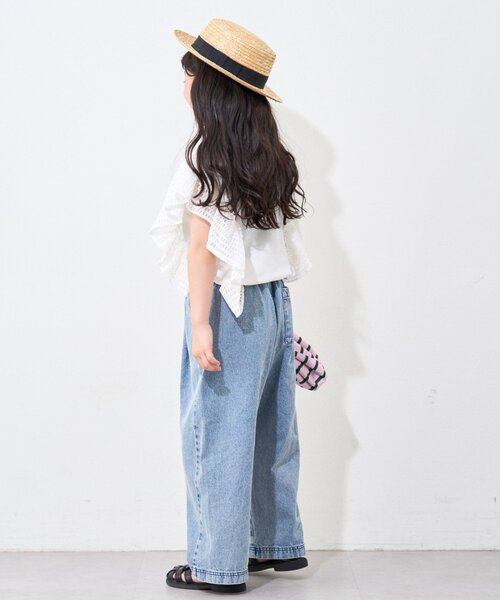 CIAOPANIC TYPY（チャオパニックティピー）の「【KIDS】メッシュフリルワンポイント刺繍ロゴTEE（Tシャツ/カットソー・キッズ・グレー/パープル/ホワイト/チャコールグレー・MEDIUM/LARGE/X-LARGE/XX-LARGE/SMALL）」の13枚目の写真