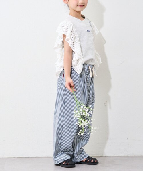 CIAOPANIC TYPY（チャオパニックティピー）の「【KIDS】メッシュフリルワンポイント刺繍ロゴTEE（Tシャツ/カットソー・キッズ・グレー/パープル/ホワイト/チャコールグレー・MEDIUM/LARGE/X-LARGE/XX-LARGE/SMALL）」の22枚目の写真