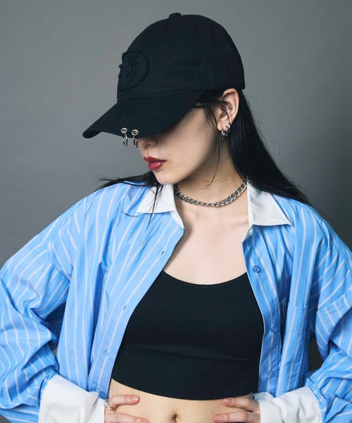 led.tokyo（レッドトウキョウ）の「【led.tokyo】LOGO PIERCE CAP/ロゴピアスキャップ（キャップ・レディース・ブラック/ブルー・FREE）」の6枚目の写真