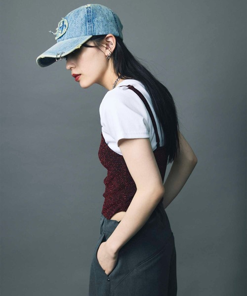 led.tokyo（レッドトウキョウ）の「【led.tokyo】LOGO PIERCE CAP/ロゴピアスキャップ（キャップ・レディース・ブラック/ブルー・FREE）」の22枚目の写真